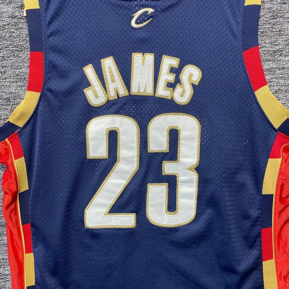 VTG Adidas LeBron James Cleveland Cavaliers Authentic Jersey Mens 52 2XL Navy